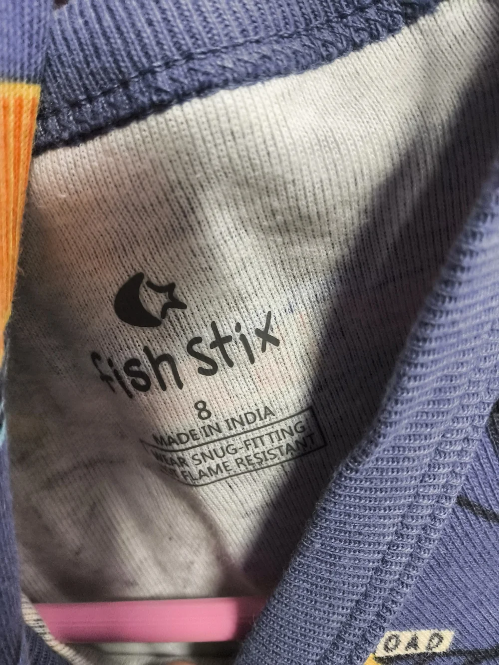 NWOT Kids Size 8 Fish Stix Train Print Pajama Set - Blue & Orange